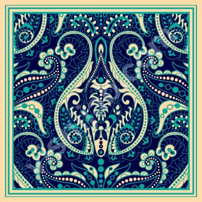 kerudung segi empat motif batik ornamental paisley